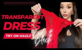 [4K] TRANSPARENT Fishnet Dress TRY ON - Videos - Try On Haul Girls